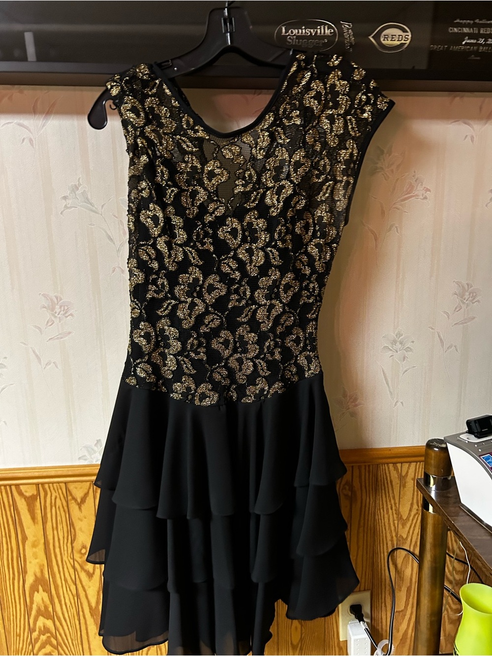 Black & Gold Floral Dress